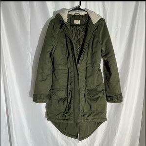 LA Hearts Jr Size M Jacket Parka Outerwear Coat Thick Warm Hooded Olive Green